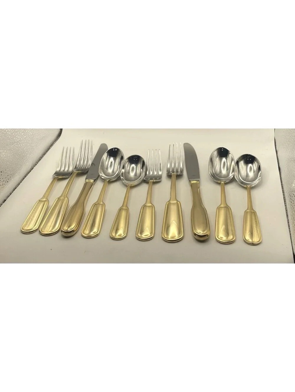 (4) Ralph Lauren PELHAM GOLD Stainless China 5pc Place Setting 20pcs
